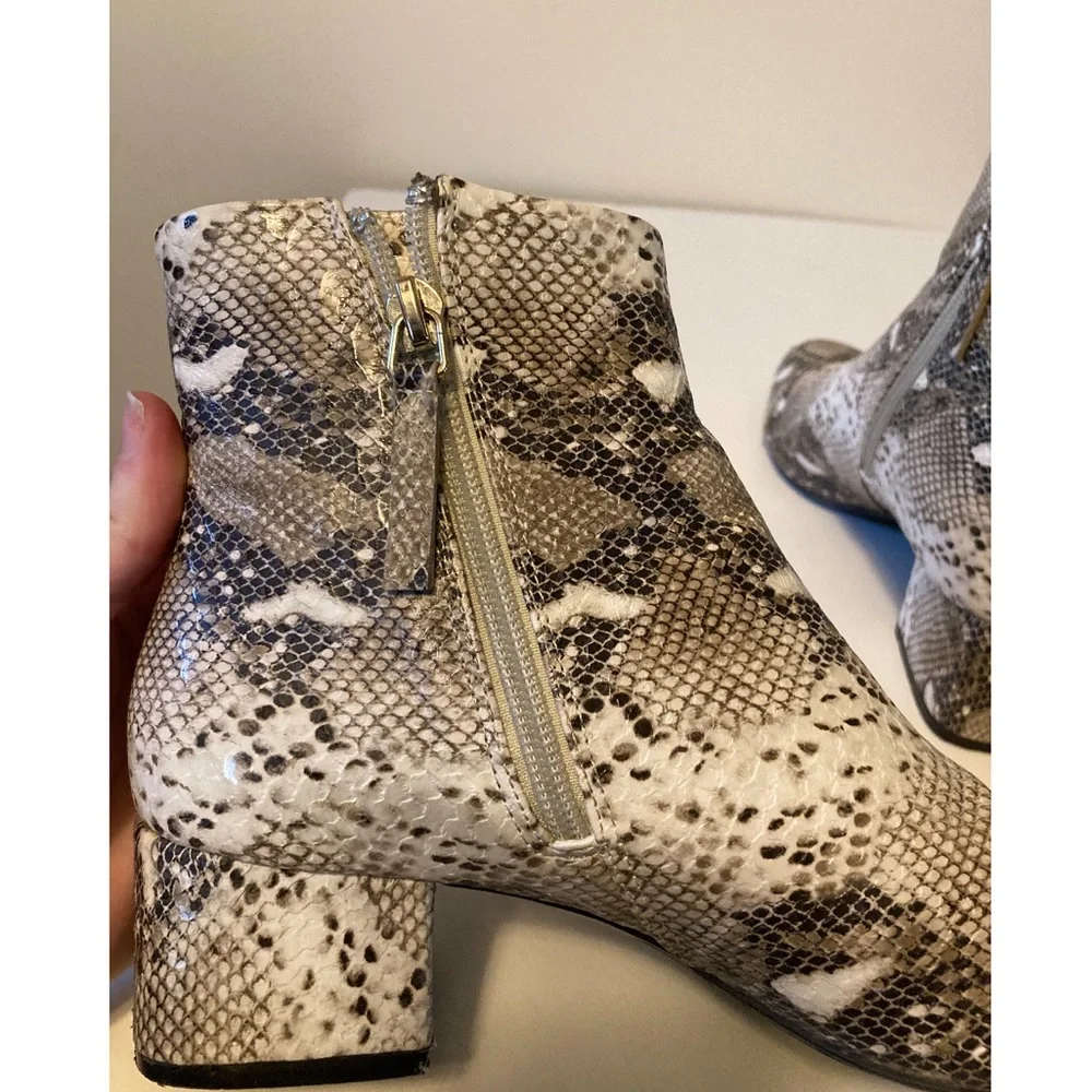 Zara Trafaluc Snakeskin Print Ankle Boots size EU 37 US 6.5